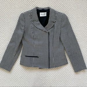 Vintage designer black & white houndstooth blazer